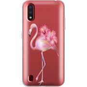 Прозрачный чехол BoxFace Samsung A015 Galaxy A01 Floral Flamingo