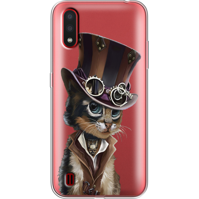 Прозрачный чехол BoxFace Samsung A015 Galaxy A01 Steampunk Cat