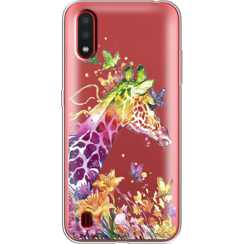 Прозрачный чехол BoxFace Samsung A015 Galaxy A01 Colorful Giraffe