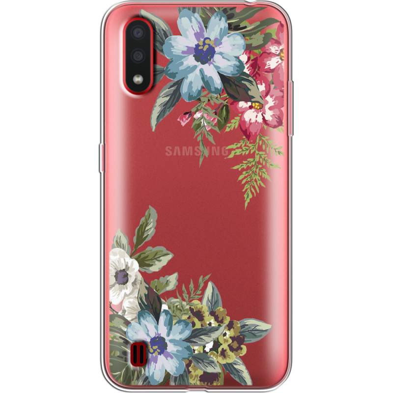 Прозрачный чехол BoxFace Samsung A015 Galaxy A01 Floral