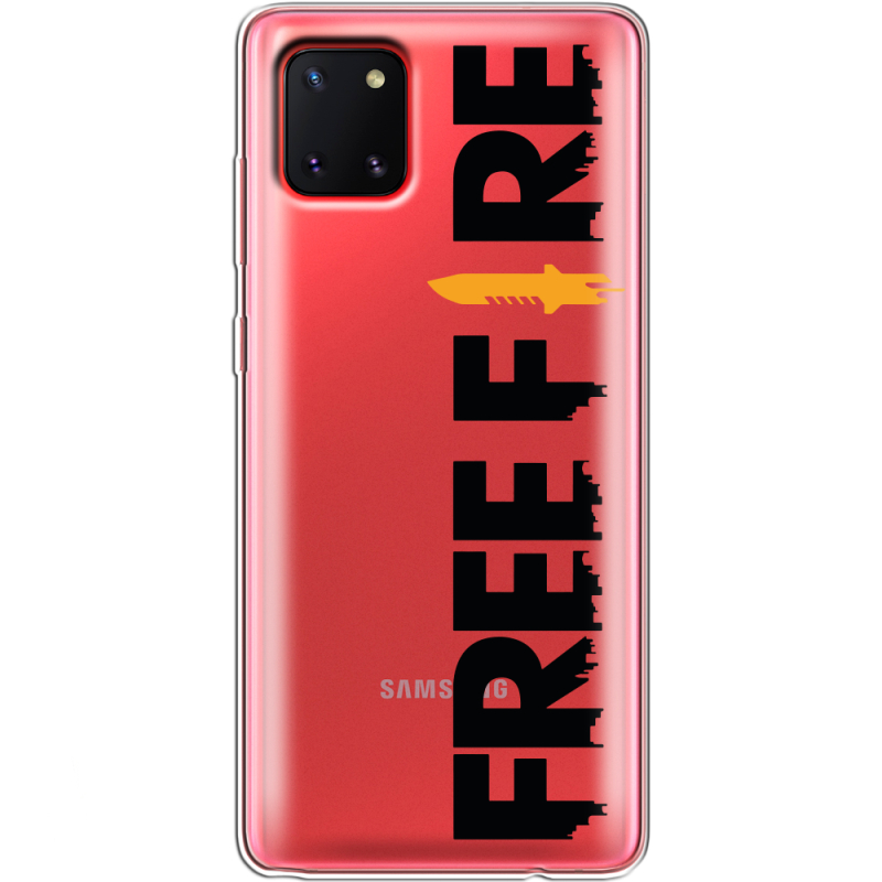 Прозрачный чехол BoxFace Samsung N770 Galaxy Note 10 Lite Free Fire Black Logo
