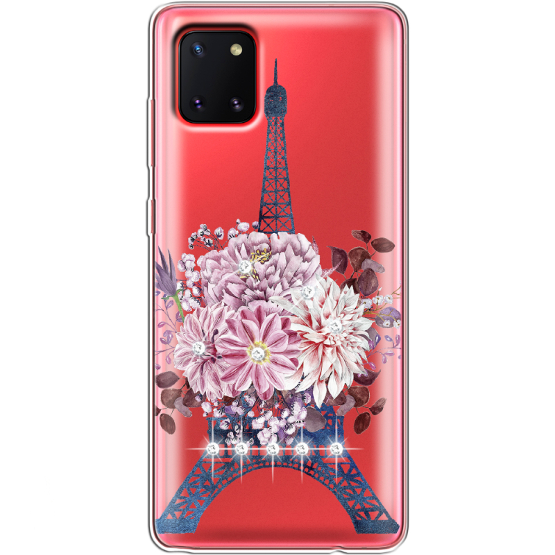 Чехол со стразами Samsung N770 Galaxy Note 10 Lite Eiffel Tower