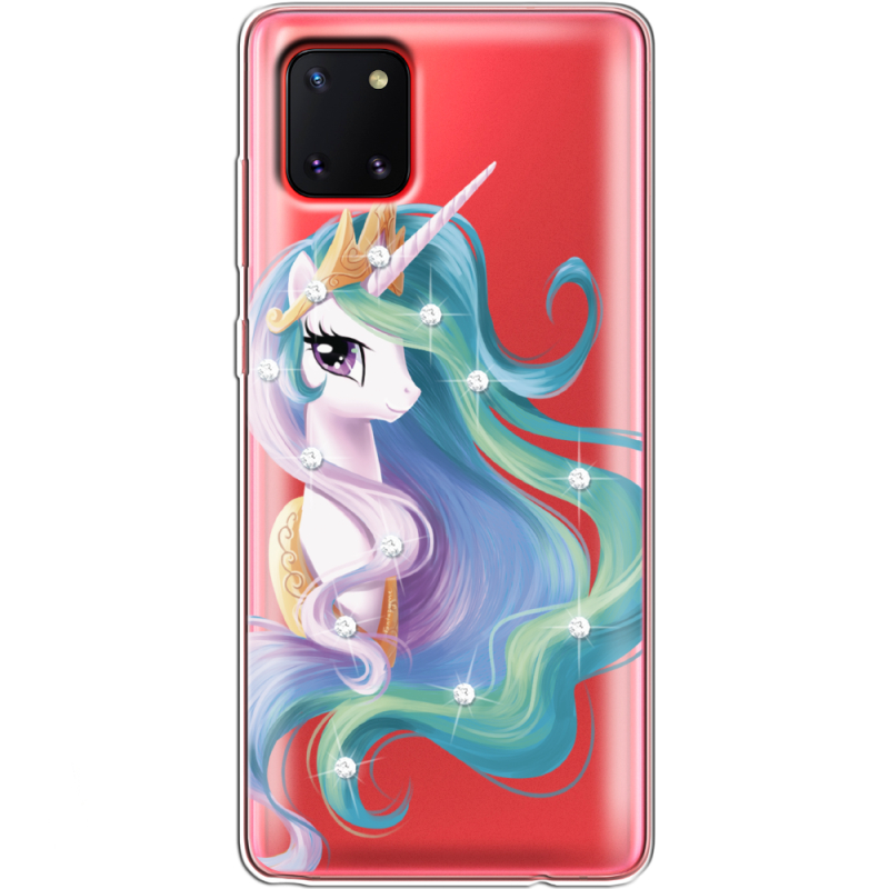 Чехол со стразами Samsung N770 Galaxy Note 10 Lite Unicorn Queen