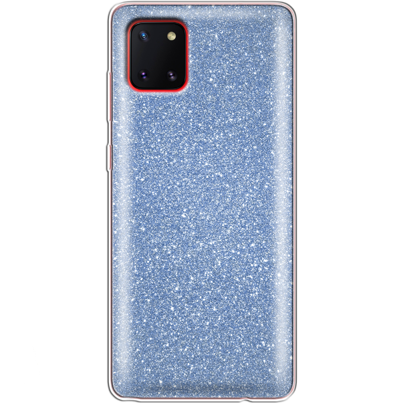 Чехол с блёстками Samsung N770 Galaxy Note 10 Lite Голубой