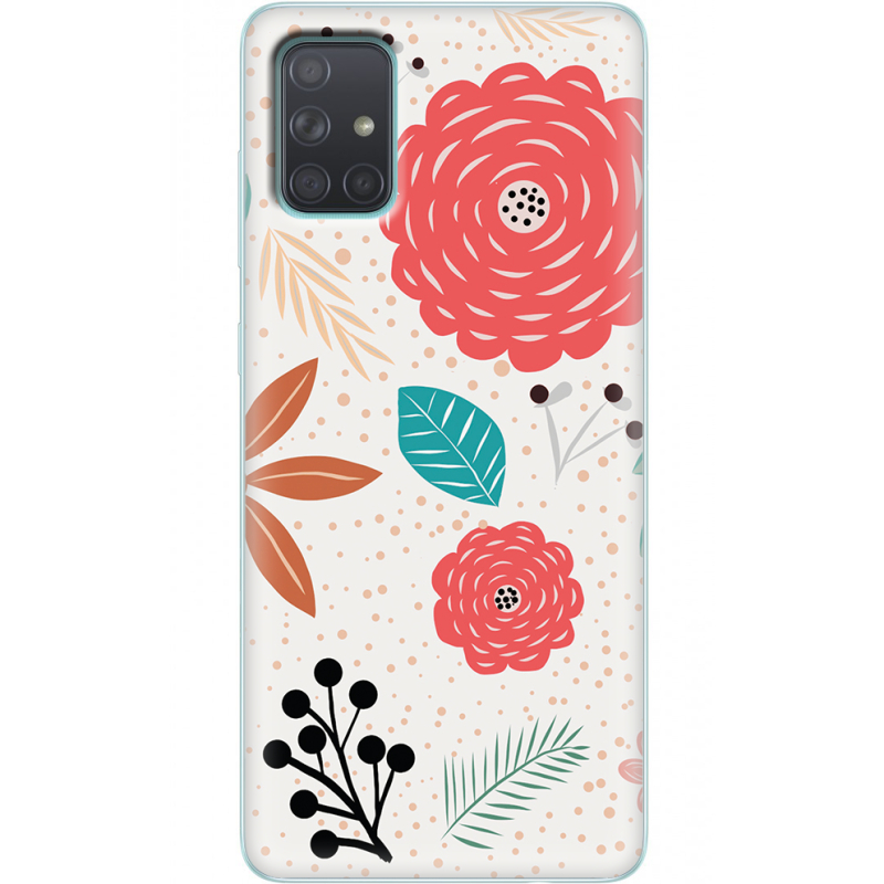 Чехол BoxFace Samsung A715 Galaxy A71 Line Flowers