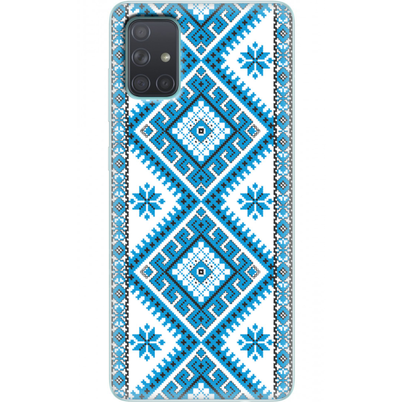 Чехол BoxFace Samsung A715 Galaxy A71 Блакитний Орнамент