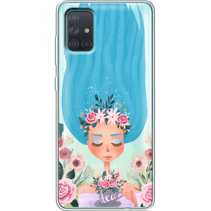 Прозрачный чехол BoxFace Samsung A715 Galaxy A71 Blue Hair