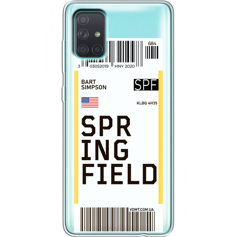 Прозрачный чехол BoxFace Samsung A715 Galaxy A71 Ticket Springfield