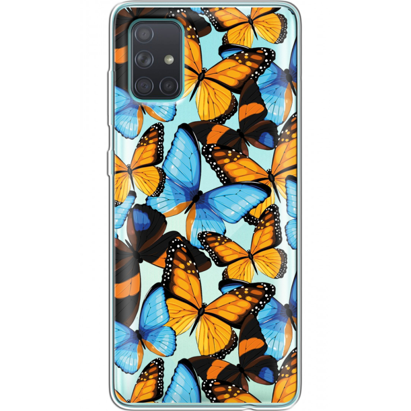 Прозрачный чехол BoxFace Samsung A715 Galaxy A71 Butterfly Morpho