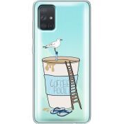 Прозрачный чехол BoxFace Samsung A715 Galaxy A71 Segull in Cofee Pool