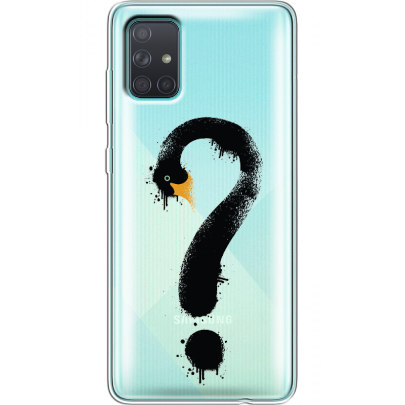 Прозрачный чехол BoxFace Samsung A715 Galaxy A71 Swan question