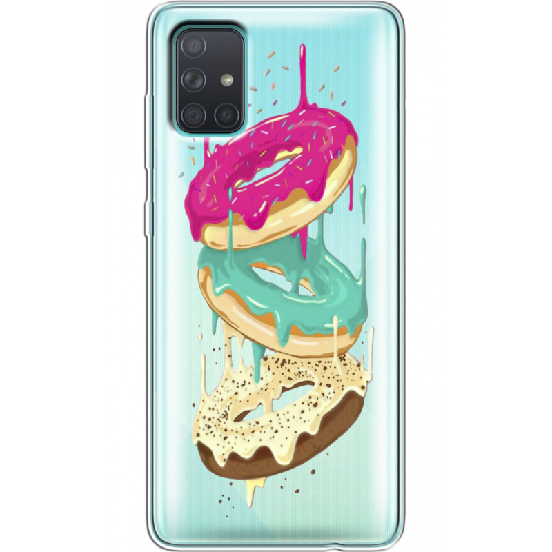 Прозрачный чехол BoxFace Samsung A715 Galaxy A71 Donuts