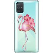 Прозрачный чехол BoxFace Samsung A715 Galaxy A71 Floral Flamingo