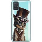 Прозрачный чехол BoxFace Samsung A715 Galaxy A71 Steampunk Cat