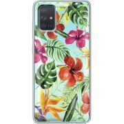 Прозрачный чехол BoxFace Samsung A715 Galaxy A71 Tropical Flowers