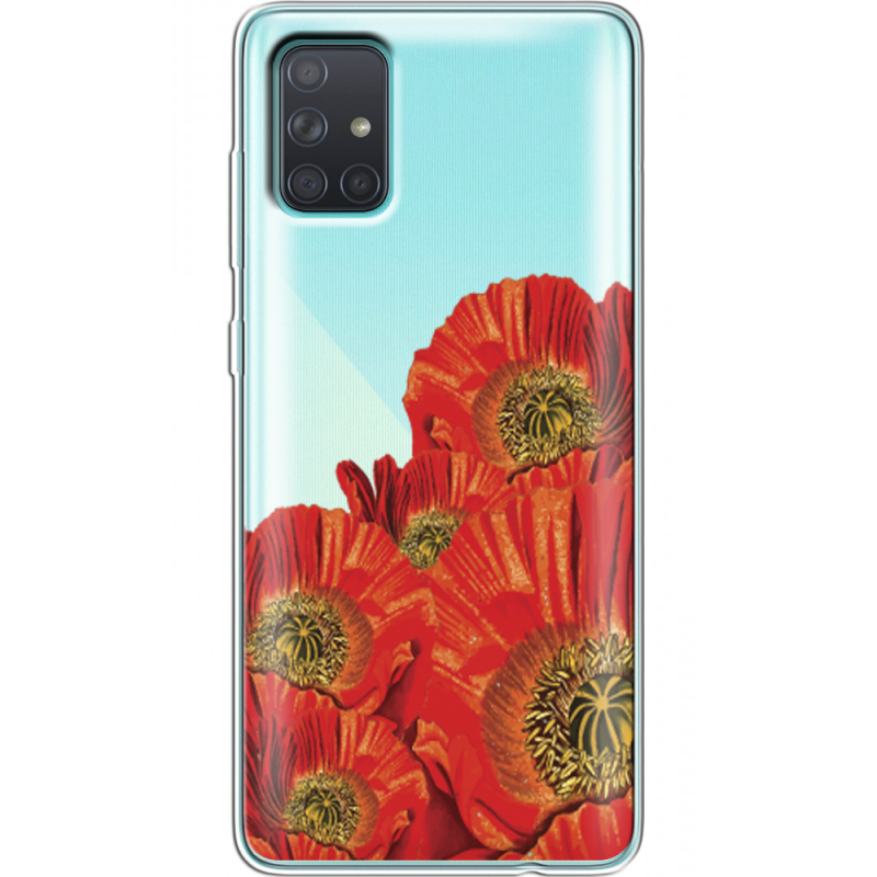 Прозрачный чехол BoxFace Samsung A715 Galaxy A71 Red Poppies