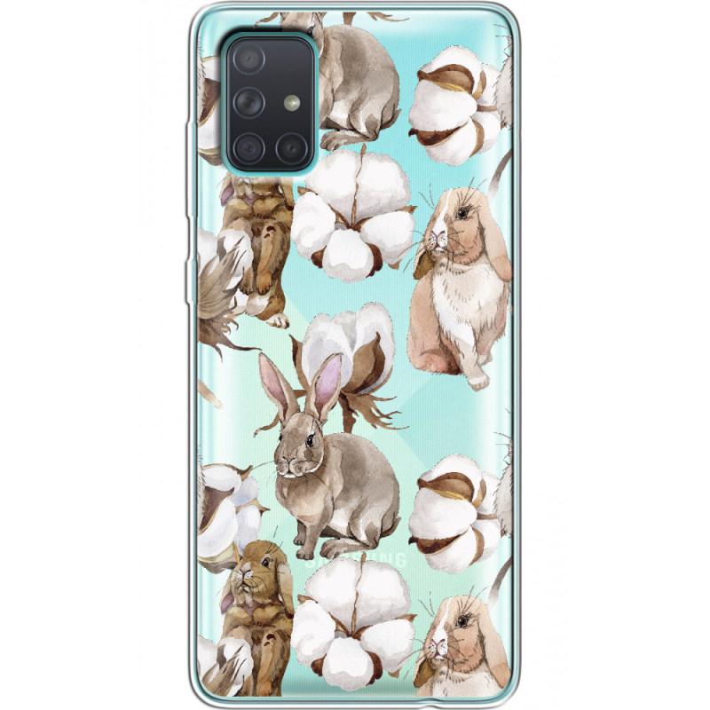 Прозрачный чехол BoxFace Samsung A715 Galaxy A71 Cotton and Rabbits