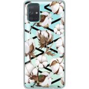 Прозрачный чехол BoxFace Samsung A715 Galaxy A71 Cotton flowers