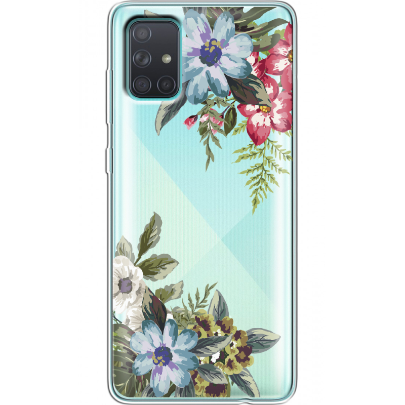 Прозрачный чехол BoxFace Samsung A715 Galaxy A71 Floral