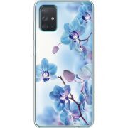 Чехол со стразами Samsung A715 Galaxy A71 Orchids