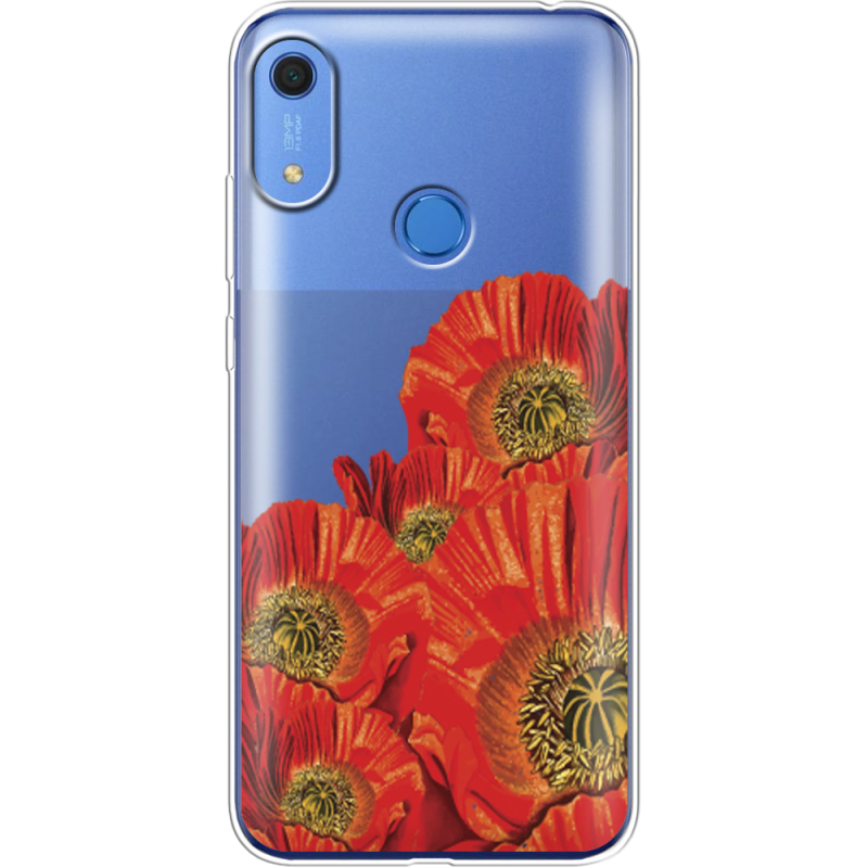 Прозрачный чехол BoxFace Huawei Y6s Red Poppies