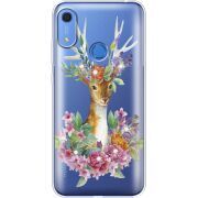 Чехол со стразами Huawei Y6s Deer with flowers