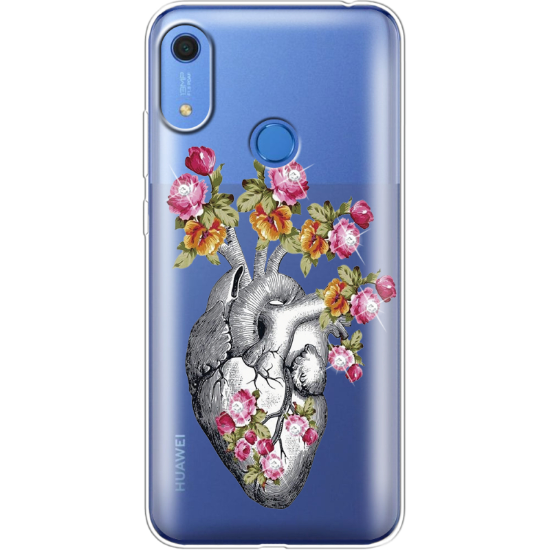 Чехол со стразами Huawei Y6s Heart