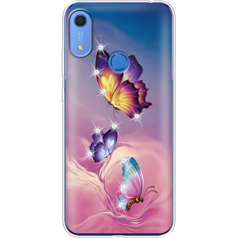 Чехол со стразами Huawei Y6s Butterflies