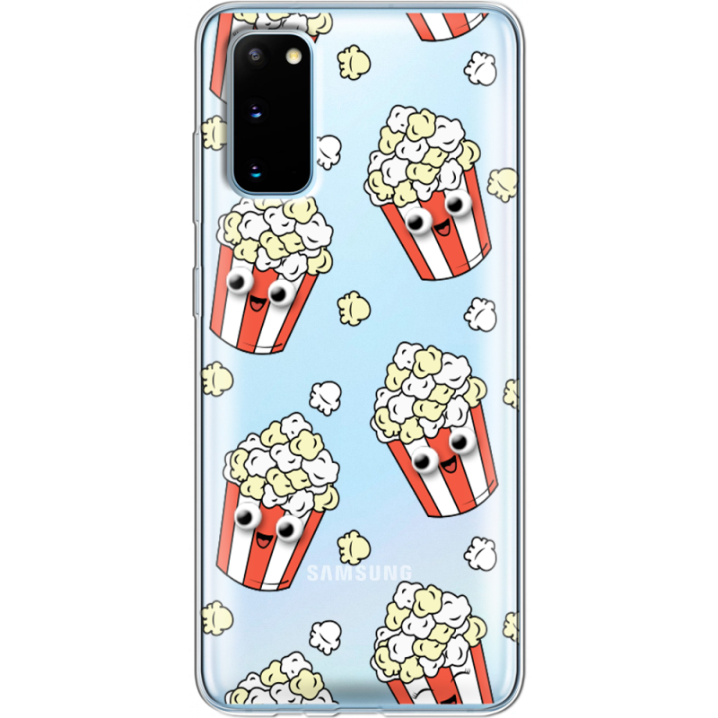 Прозрачный чехол BoxFace Samsung G980 Galaxy S20 с 3D-глазками Popcorn