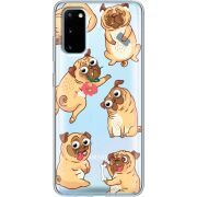 Прозрачный чехол BoxFace Samsung G980 Galaxy S20 с 3D-глазками Pug