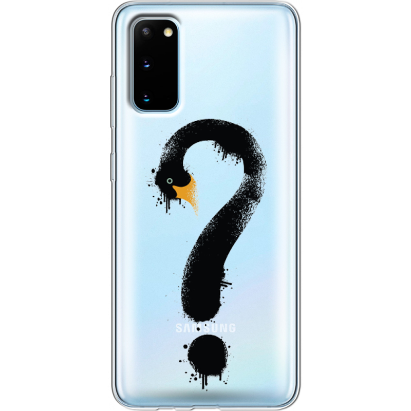 Прозрачный чехол BoxFace Samsung G980 Galaxy S20 Swan question