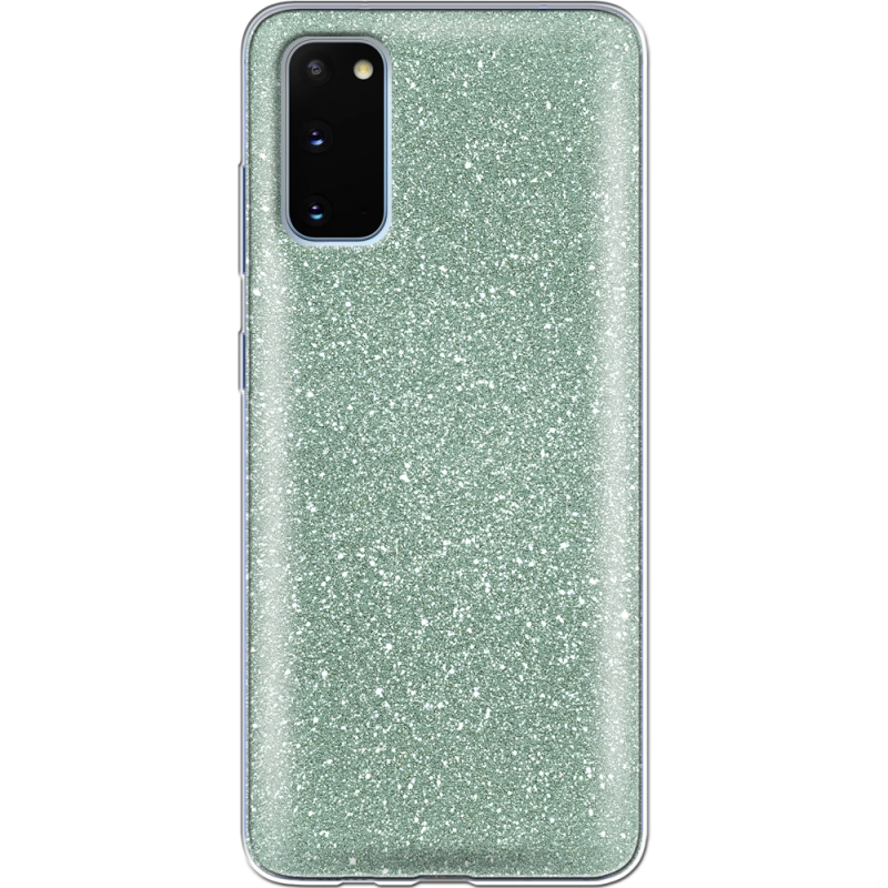 Чехол с блёстками Samsung G980 Galaxy S20 Зеленый