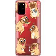 Прозрачный чехол BoxFace Samsung G985 Galaxy S20 Plus с 3D-глазками Pug