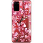 Прозрачный чехол BoxFace Samsung G985 Galaxy S20 Plus Pink Magnolia