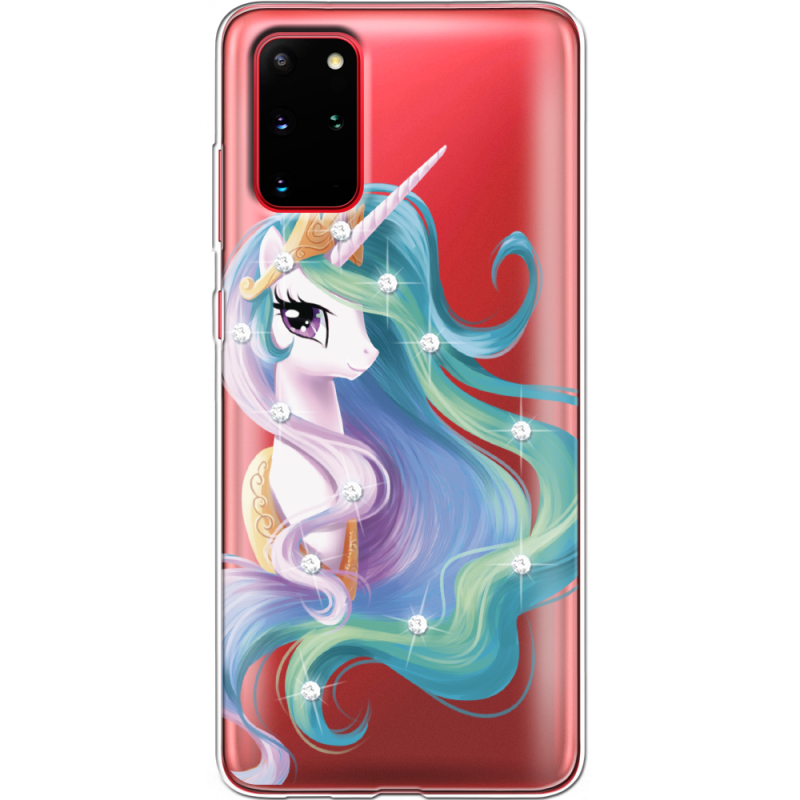 Чехол со стразами Samsung G985 Galaxy S20 Plus Unicorn Queen