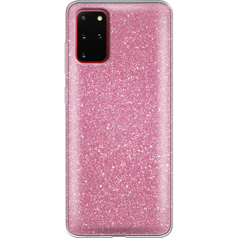 Чехол с блёстками Samsung G985 Galaxy S20 Plus Розовый
