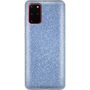 Чехол с блёстками Samsung G985 Galaxy S20 Plus Голубой