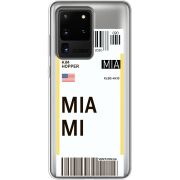 Прозрачный чехол BoxFace Samsung G988 Galaxy S20 Ultra Ticket Miami