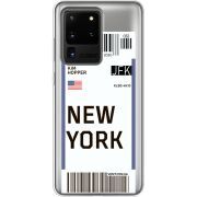 Прозрачный чехол BoxFace Samsung G988 Galaxy S20 Ultra Ticket New York