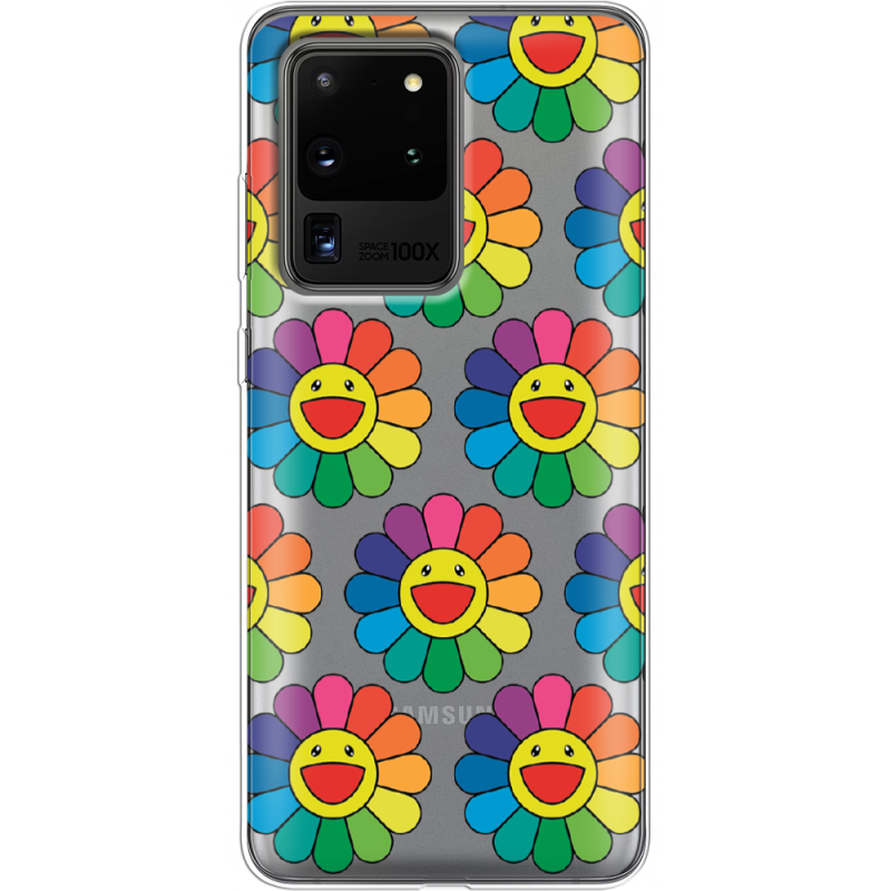 Прозрачный чехол BoxFace Samsung G988 Galaxy S20 Ultra Hippie Flowers