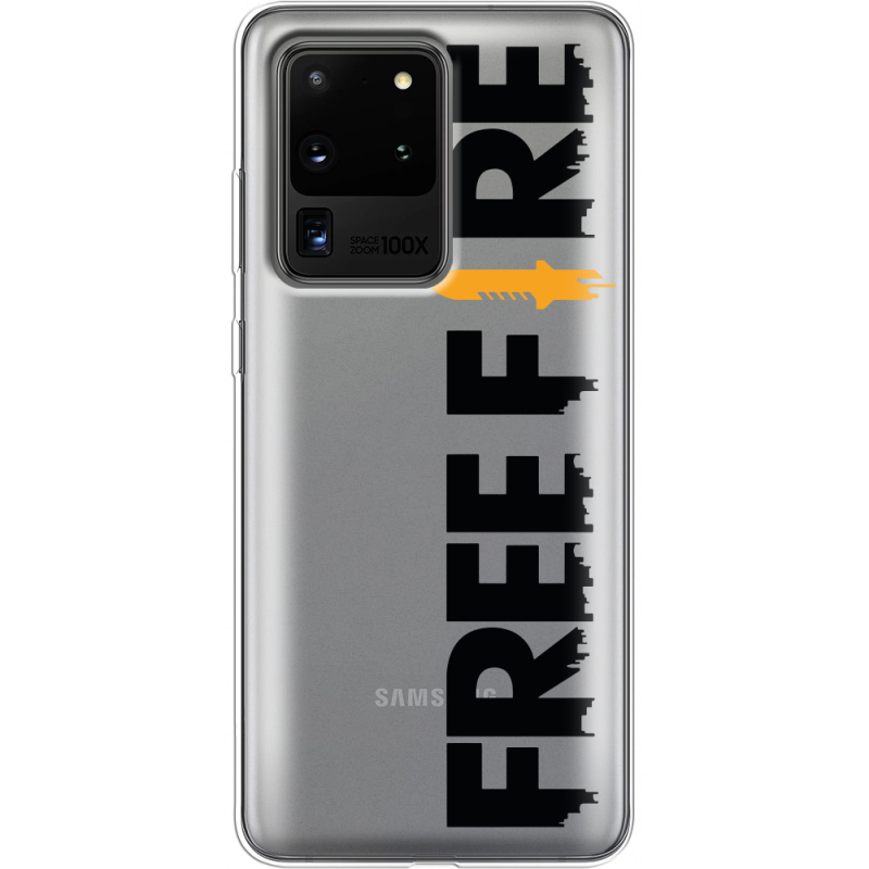 Прозрачный чехол BoxFace Samsung G988 Galaxy S20 Ultra Free Fire Black Logo
