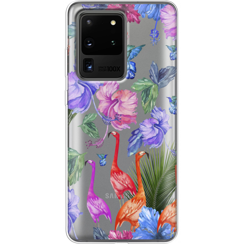 Прозрачный чехол BoxFace Samsung G988 Galaxy S20 Ultra Flamingo