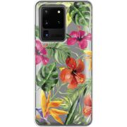 Прозрачный чехол BoxFace Samsung G988 Galaxy S20 Ultra Tropical Flowers