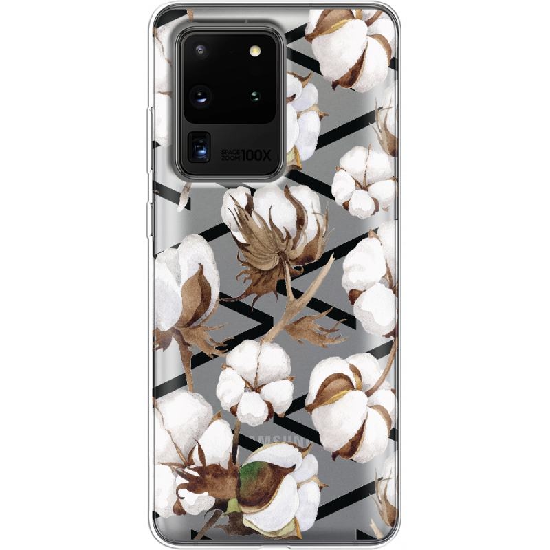 Прозрачный чехол BoxFace Samsung G988 Galaxy S20 Ultra Cotton flowers