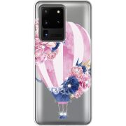 Чехол со стразами Samsung G988 Galaxy S20 Ultra Pink Air Baloon