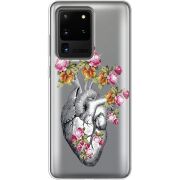 Чехол со стразами Samsung G988 Galaxy S20 Ultra Heart