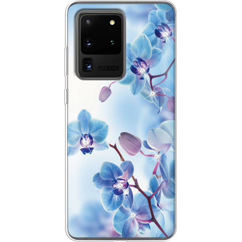 Чехол со стразами Samsung G988 Galaxy S20 Ultra Orchids