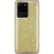 Чехол с блёстками Samsung G988 Galaxy S20 Ultra Золото