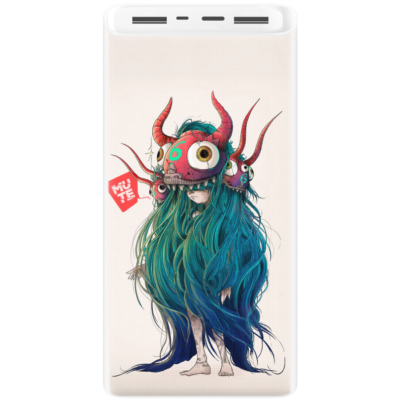 Xiaomi Mi Power Bank 3 20000mAh (PLM18ZM) Белый с принтом Monster Girl