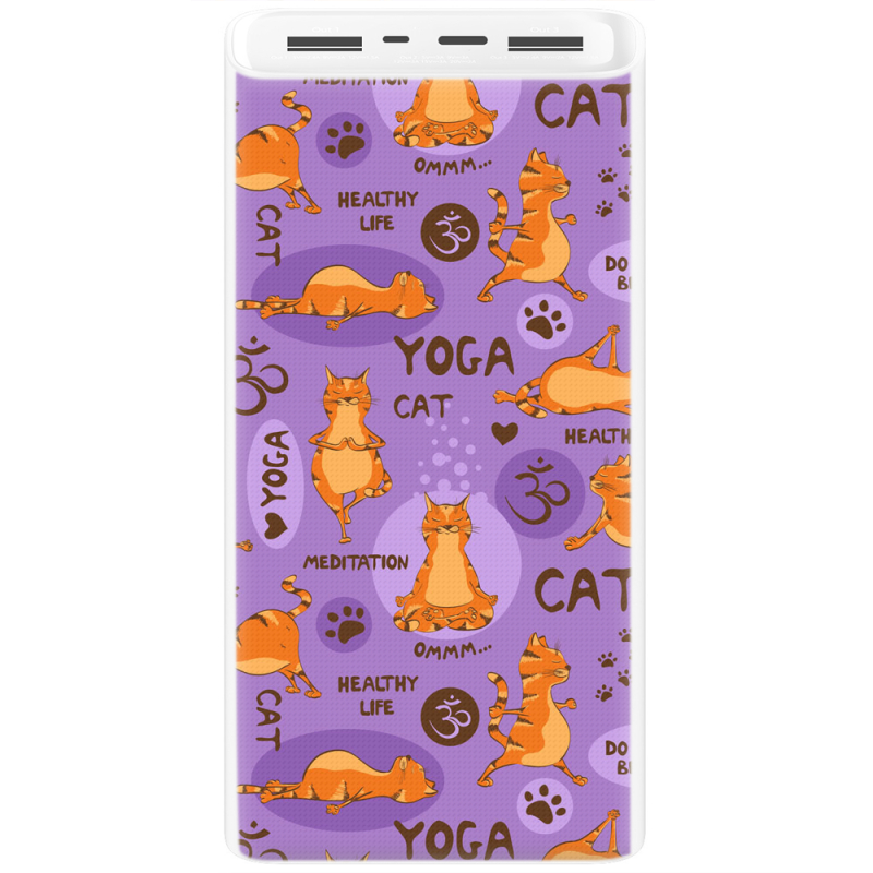 Xiaomi Mi Power Bank 3 20000mAh (PLM18ZM) Белый с принтом Yoga Cat